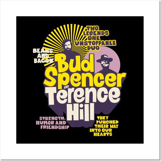 Nostalgic Tribute to Bud Spencer and Terence Hill - Iconic Duo Illustration Wall Art by Boogosh